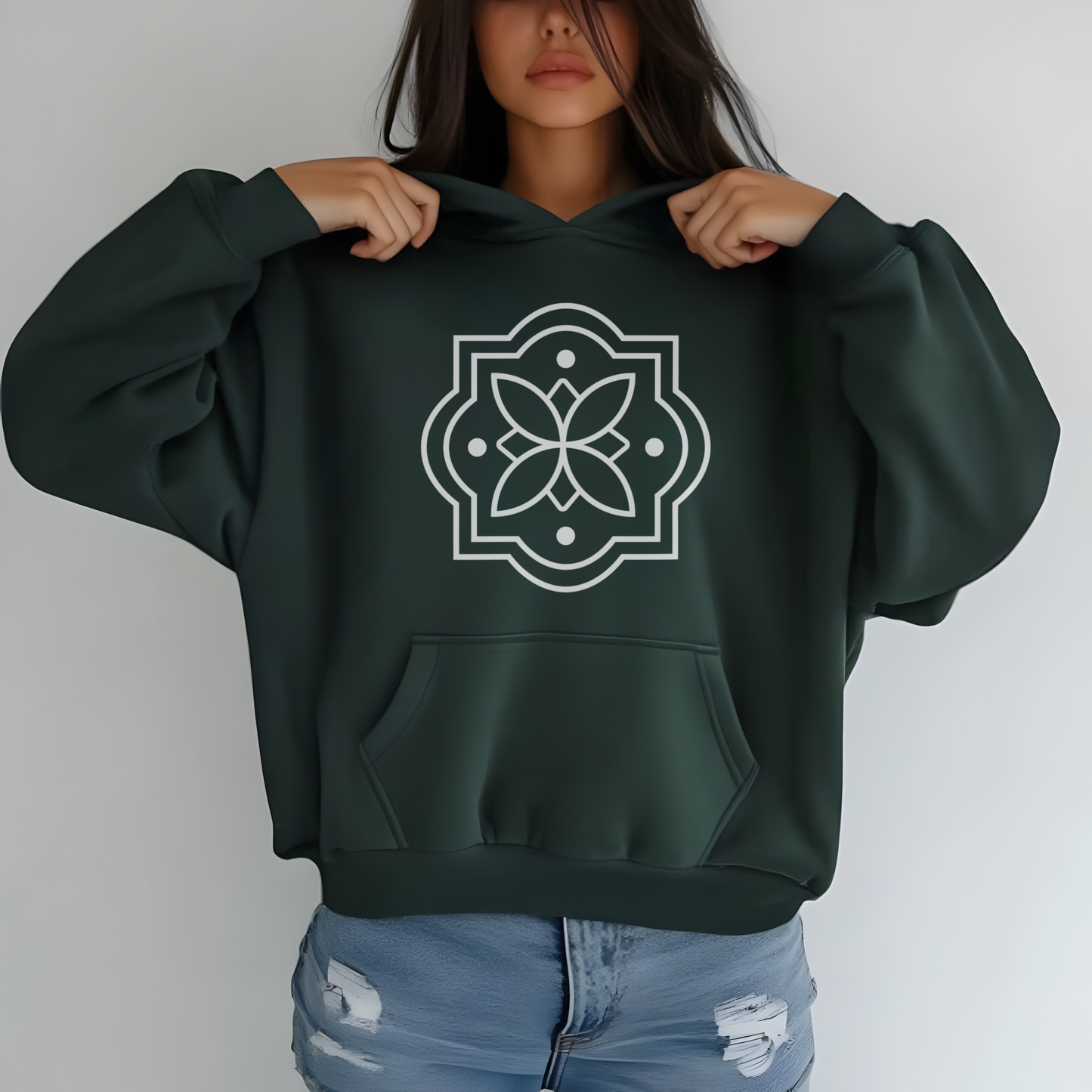 Signature Hoodie - big logo - Forest Green