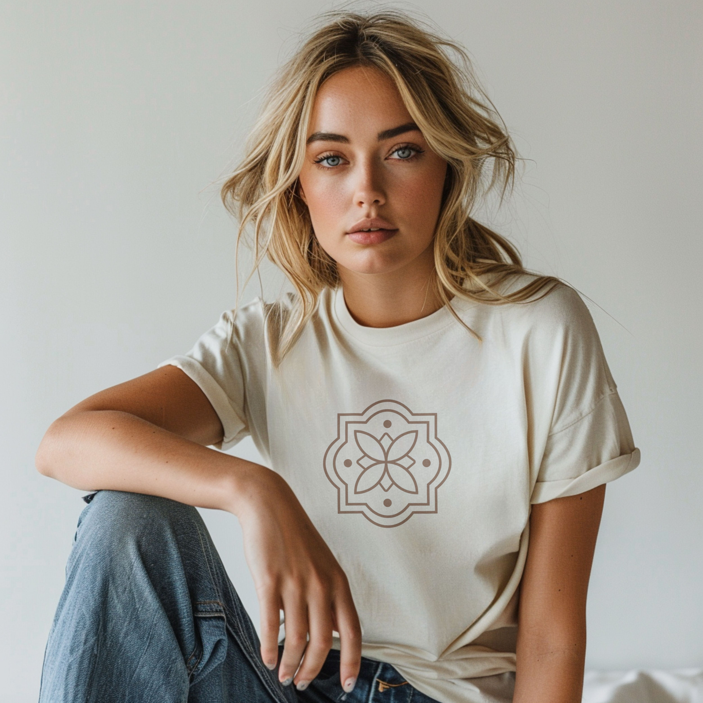 Signature Tee - big logo - Sand