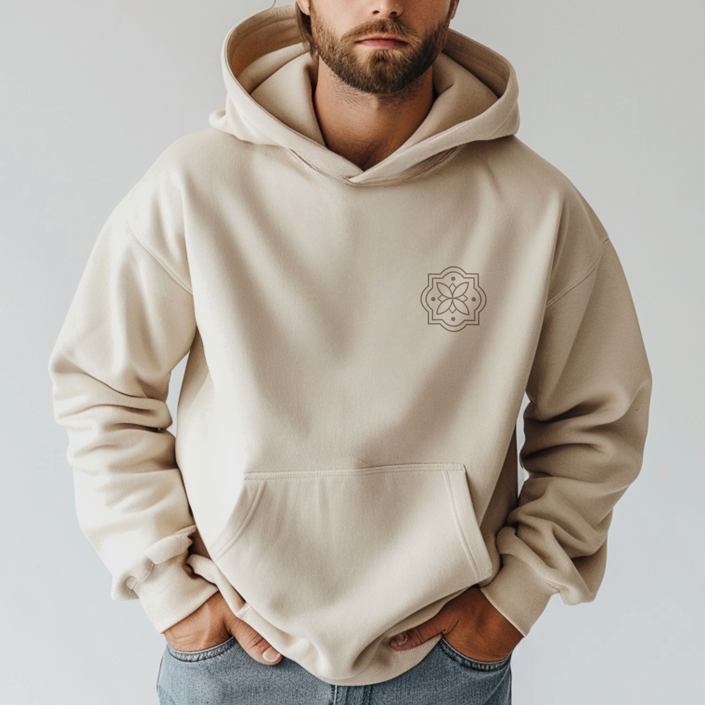 Signature Hoodie - small logo - Sand