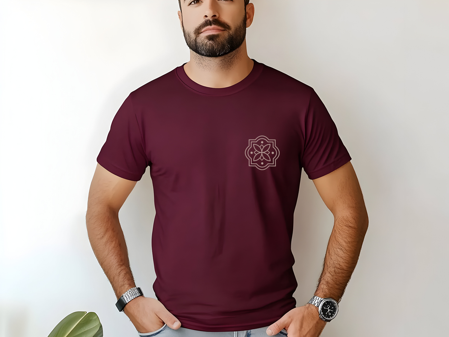 Signature Tee - small logo - Maroon