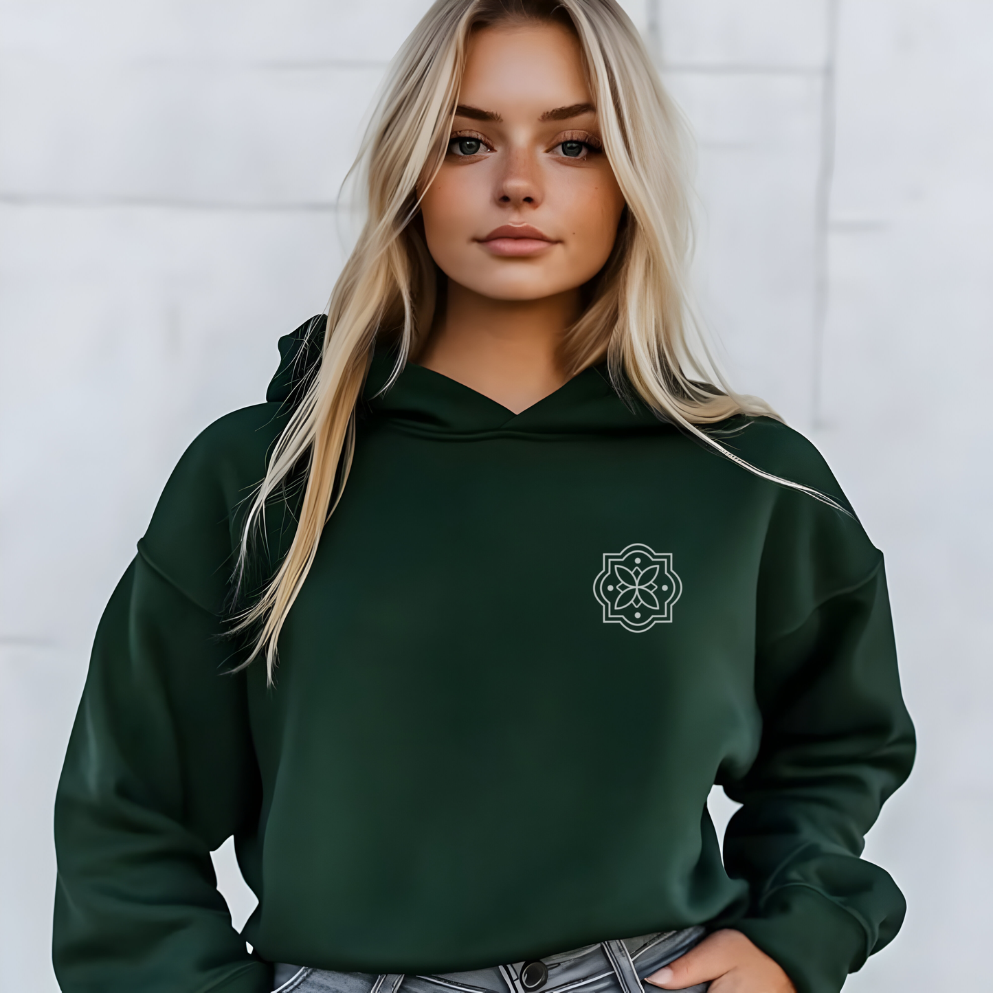 Signature Hoodie - small logo - Forest Green