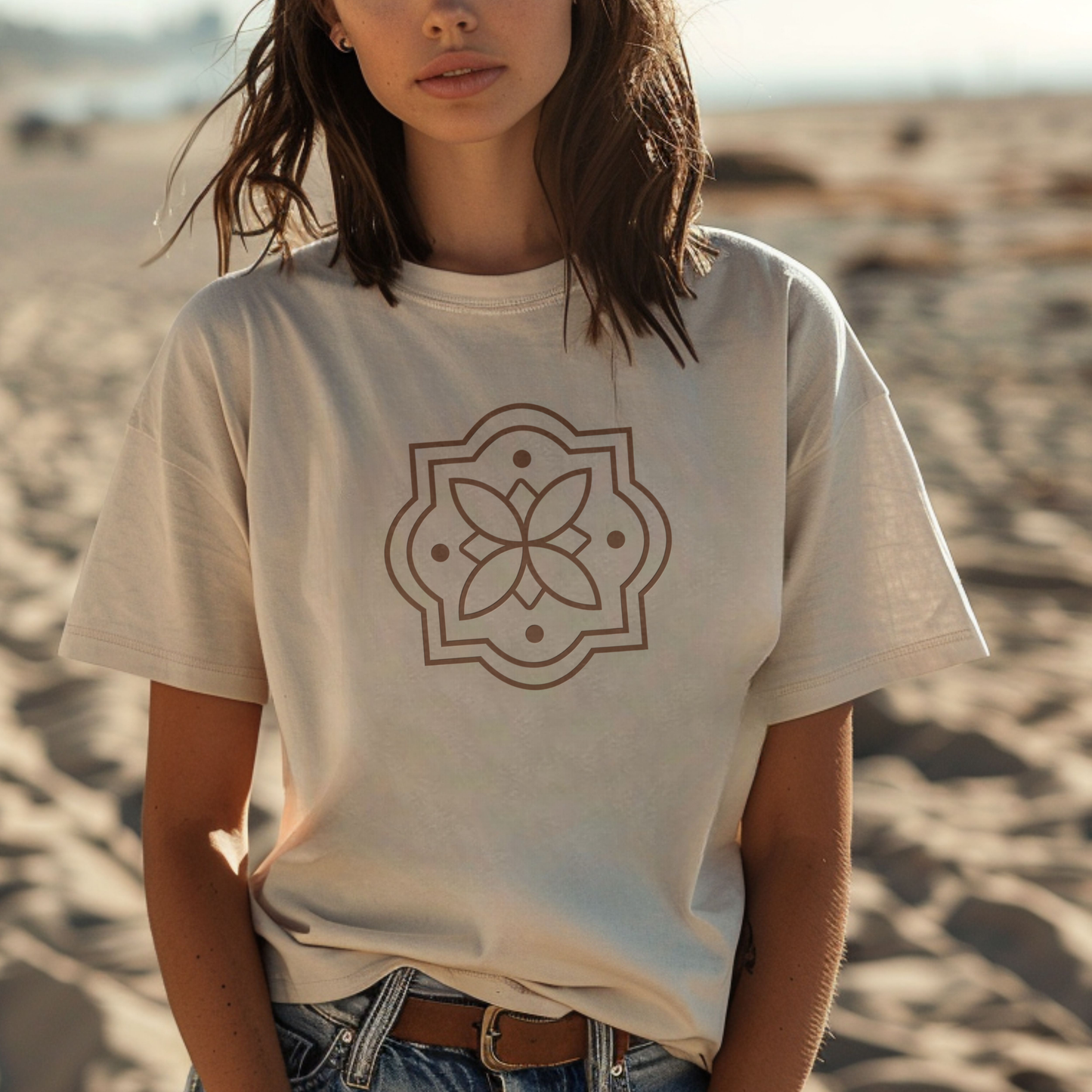 Signature Tee - big logo - Sand